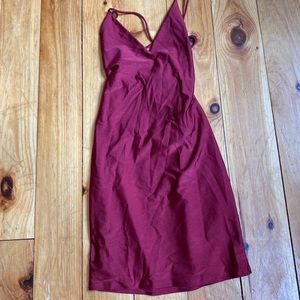 Maroon silky dress